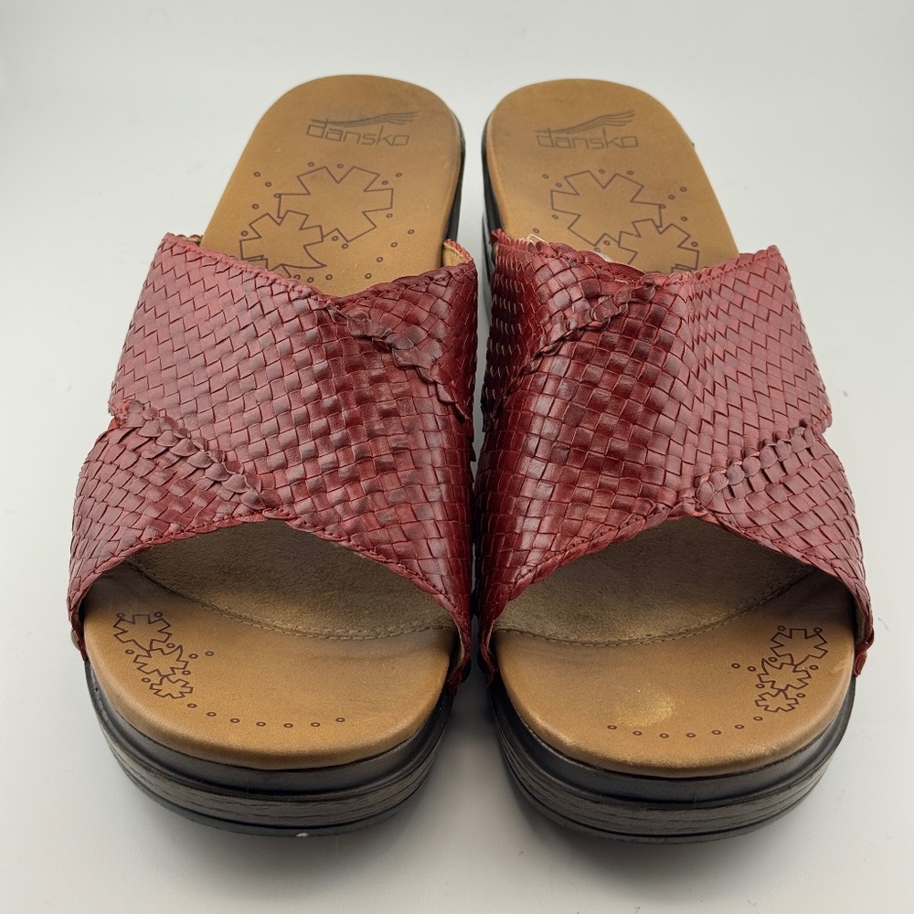 Dansko Women's  Leather wedge sandals slides comfort Size 40- US Size 9-9.5